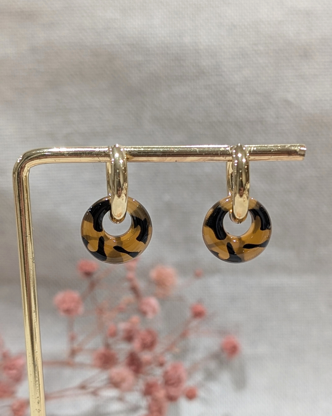 Boucles d'oreilles Emy léopard