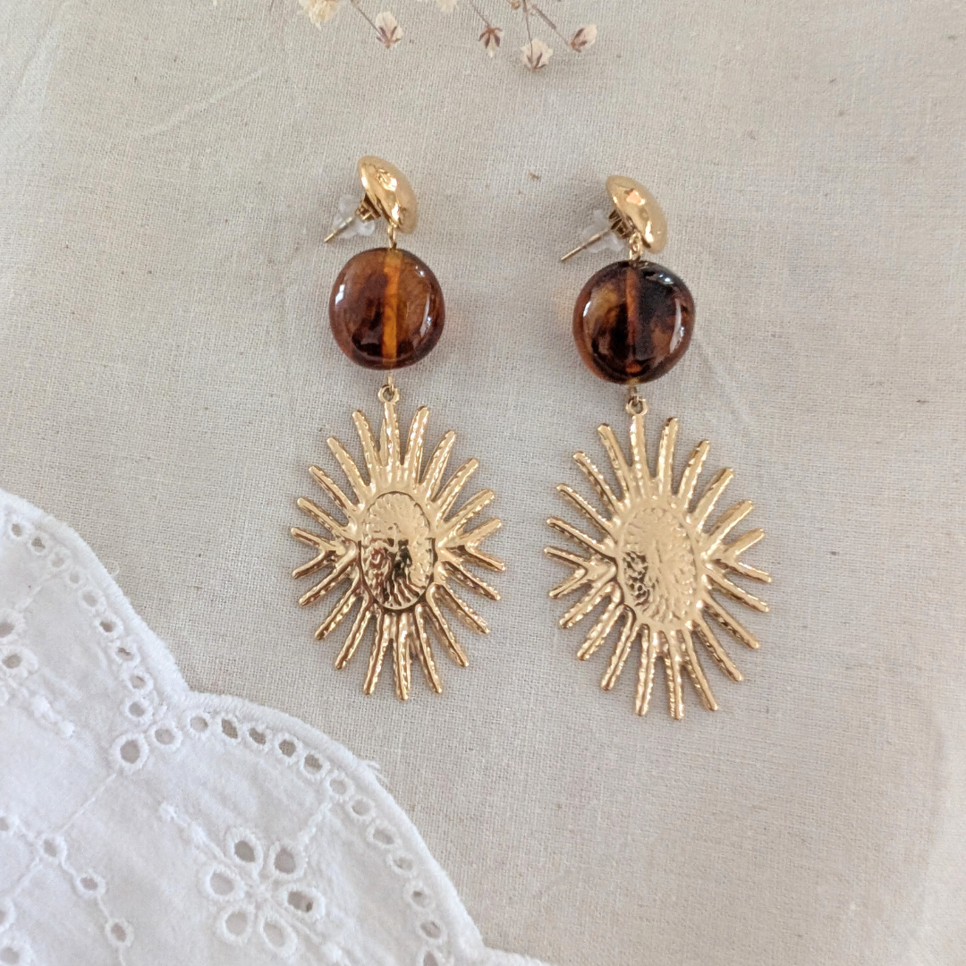 Boucles d'oreilles Juliette marron
