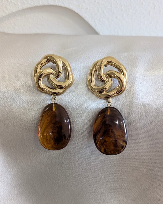 Boucles d'oreilles Olya marron