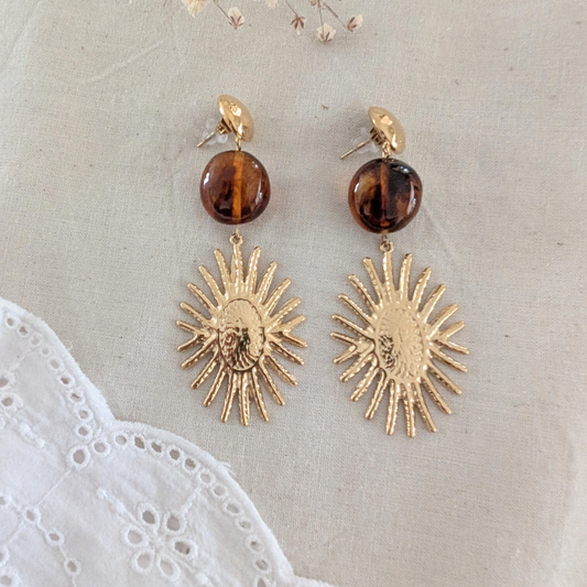 Boucles d'oreilles Juliette marron