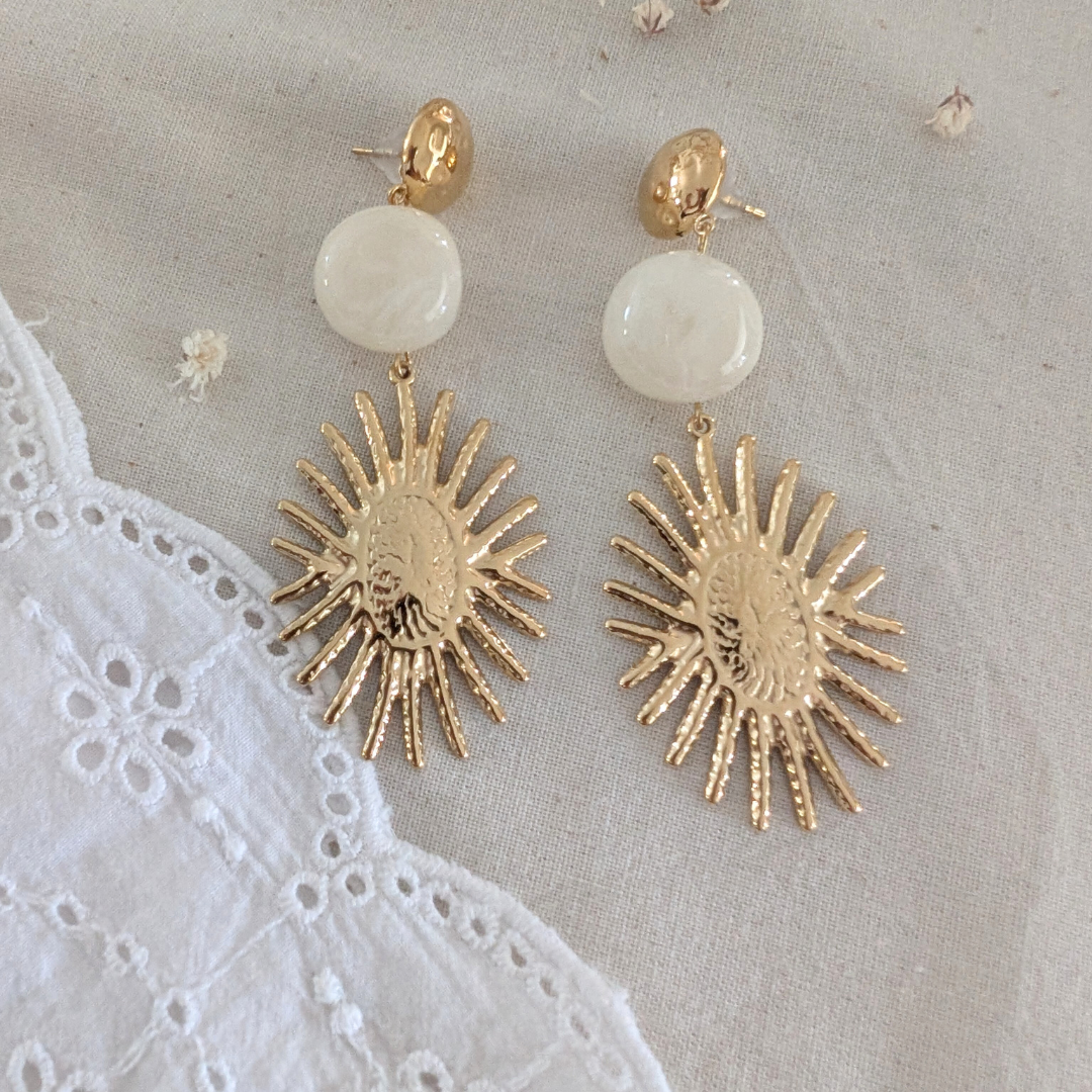 Boucles d'oreilles Juliette blanc